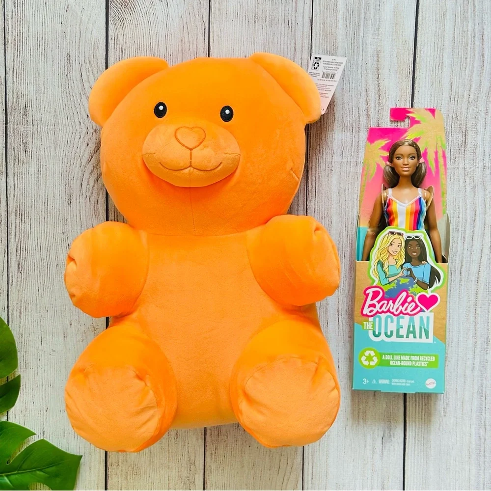 Valentine's Day Orange Gummy Bear Plush, 16 in NEW